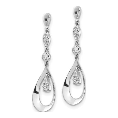 10K White Gold 1/8 ct tw Diamond Teardrop Earring Jackets – view 2