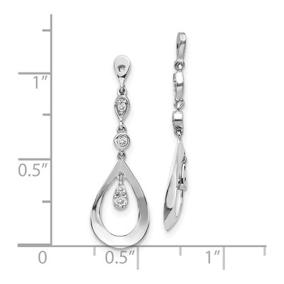 10K White Gold 1/8 ct tw Diamond Teardrop Earring Jackets – view 3
