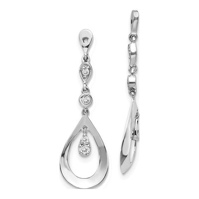 10K White Gold 1/8 ct tw Diamond Teardrop Earring Jackets