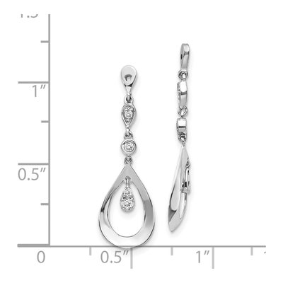 14K White Gold 1/8 ct tw Diamond Teardrop Earring Jackets – view 4