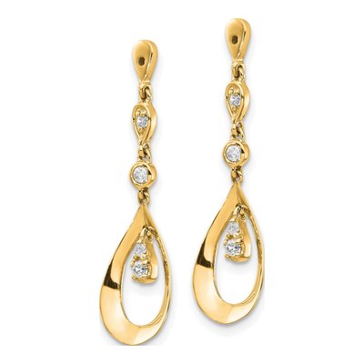 14K Yellow Gold 1/8 ct tw Diamond Teardrop Earring Jackets – view 2