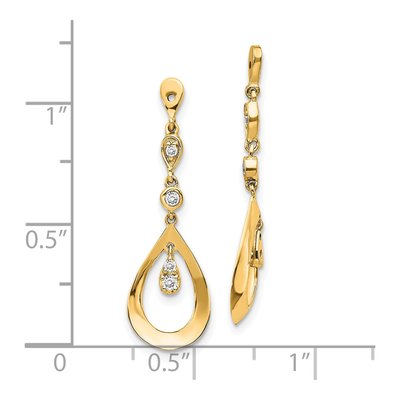 14K Yellow Gold 1/8 ct tw Diamond Teardrop Earring Jackets – view 3