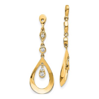 14K Yellow Gold 1/8 ct tw Diamond Teardrop Earring Jackets