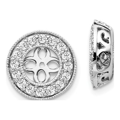 14K White Gold 1/2 ct tw Lab-Grown Diamond For Earring Jackets