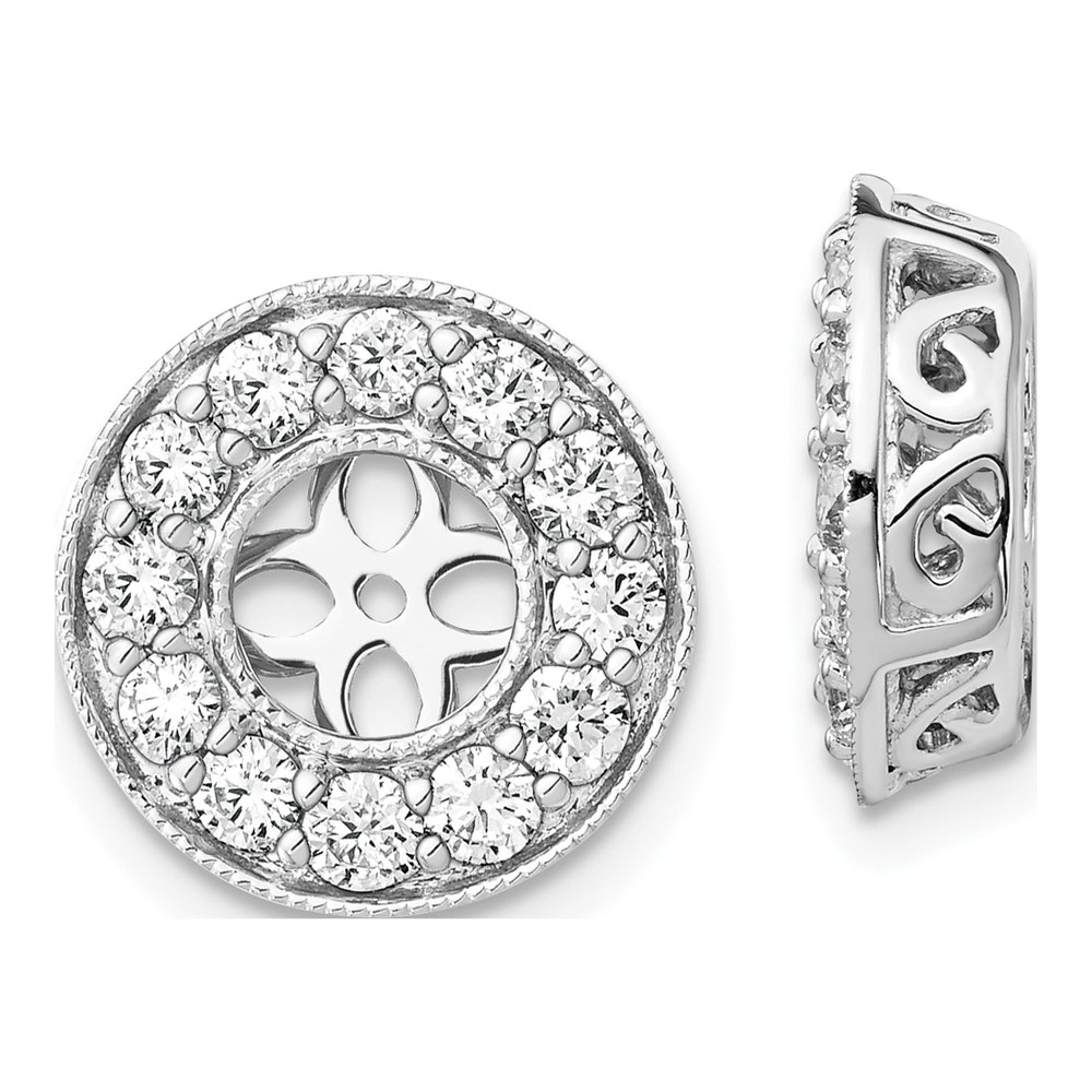 14K White Gold Lab-Grown Diamond Earring Jackets