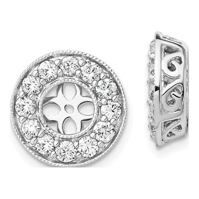 14K White Gold 1 ct tw Lab-Grown Diamond Earring Jackets