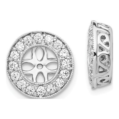 14K White Gold 1/2 ct tw Lab-Grown Diamond For Earring Jackets