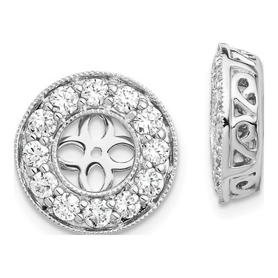 14K White Gold 1 ct tw Lab-Grown Diamond For Earring Jackets