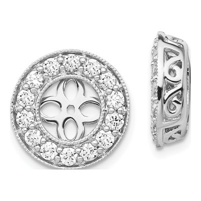 14K White Gold 1 ct tw Lab-Grown Diamond For Earring Jackets