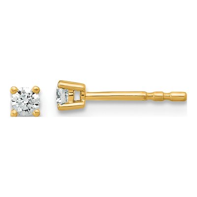 14K Yellow Gold 1/10 ct tw 2.3mm Round Lab-Grown Diamond Stud Earrings