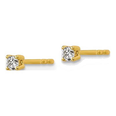 14K Yellow Gold 1/10 ct tw 2.3mm Round Lab-Grown Diamond Stud Earrings – view 4