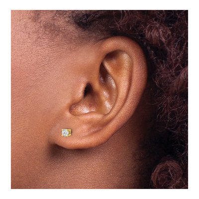 14K Yellow Gold 1/10 ct tw 2.3mm Round Lab-Grown Diamond Stud Earrings – view 5