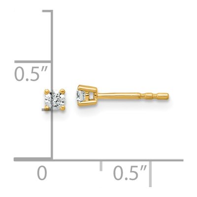 14K Yellow Gold 1/10 ct tw 2.3mm Round Lab-Grown Diamond Stud Earrings – view 7
