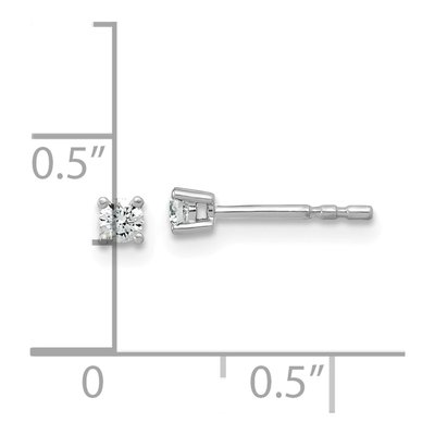 14K White Gold 1/10 ct tw 2.3mm Round Lab-Grown Diamond Stud Earrings – view 6