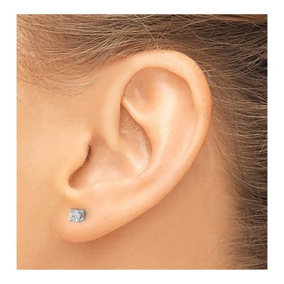 14K White Gold 1/10 ct tw 2.3mm Round Lab-Grown Diamond Stud Earrings – view 4