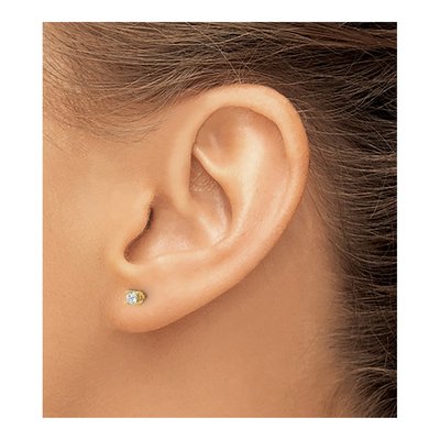 14K Yellow Gold 1/6 ct tw 2.6mm Round Lab-Grown Diamond Stud Earrings – view 5