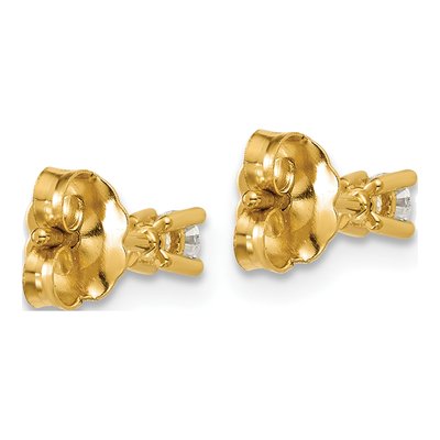14K Yellow Gold 1/6 ct tw 2.6mm Round Lab-Grown Diamond Stud Earrings – view 6
