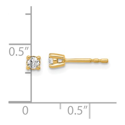 14K Yellow Gold 1/6 ct tw 2.6mm Round Lab-Grown Diamond Stud Earrings – view 7