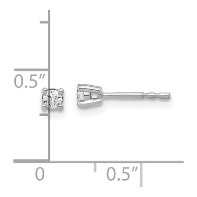14K White Gold 1/6 ct tw 2.6mm Round Lab-Grown Diamond Stud Earrings – view 6