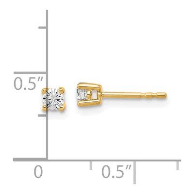 14K Yellow Gold 1/5 ct tw 3mm Round Lab-Grown Diamond Stud Earrings – view 6