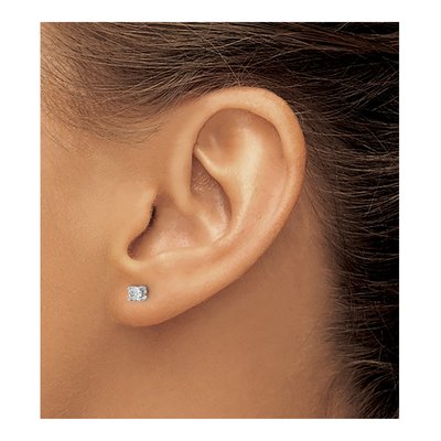 14K White Gold 1/5 ct tw 3mm Round Lab-Grown Diamond Stud Earrings – view 4