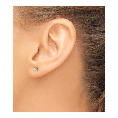 14K Yellow Gold 1/5 ct tw 3mm Round Lab-Grown Diamond Stud Earrings – view 4