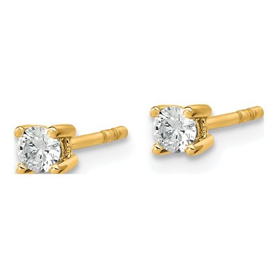 14K Yellow Gold 1/5 ct tw 3mm Round Lab-Grown Diamond Stud Earrings – view 3