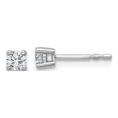 10K White Gold 1/4 ct tw 3.2mm Round Diamond Stud Earrings