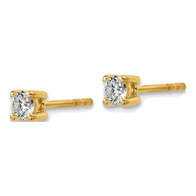 10K Yellow Gold 1/4 ct tw 3.2mm Round Diamond Stud Earrings – view 3