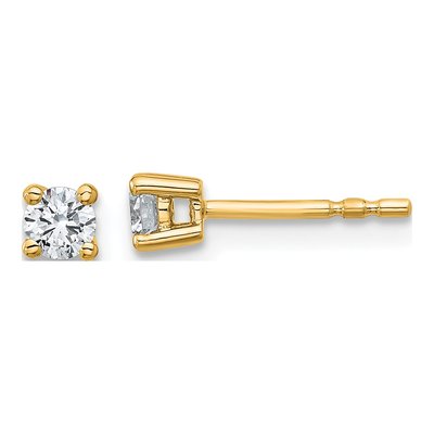 14K Yellow Gold 1/4 ct tw 3.2mm Round Lab-Grown Diamond Stud Earrings