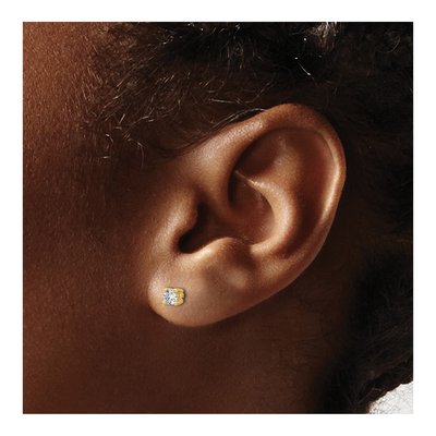 14K Yellow Gold 1/4 ct tw 3.2mm Round Lab-Grown Diamond Stud Earrings – view 5