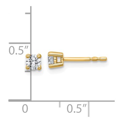 14K Yellow Gold 1/4 ct tw 3.2mm Round Lab-Grown Diamond Stud Earrings – view 7