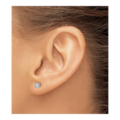 10K White Gold 1/3 ct tw 3.5mm Round Diamond Stud Earrings – view 3