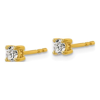 10K Yellow Gold 1/3 ct tw 3.5mm Round Diamond Stud Earrings – view 3