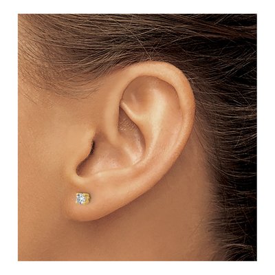 10K Yellow Gold 1/3 ct tw 3.5mm Round Diamond Stud Earrings – view 4