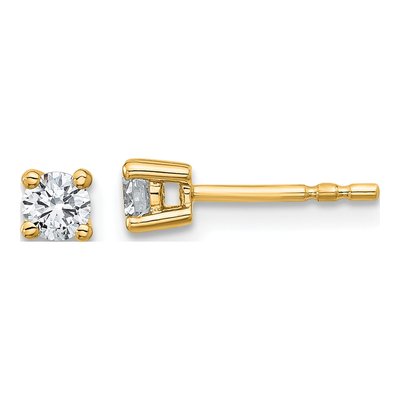 14K Yellow Gold 1/3 ct tw 3.5mm Round Lab-Grown Diamond Stud Earrings
