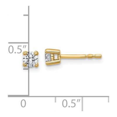 14K Yellow Gold 1/3 ct tw 3.5mm Round Lab-Grown Diamond Stud Earrings – view 7