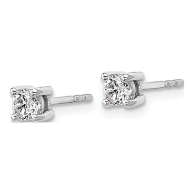 14K White Gold 3/8 ct tw Round Lab-Grown Diamond Stud Earrings – view 3