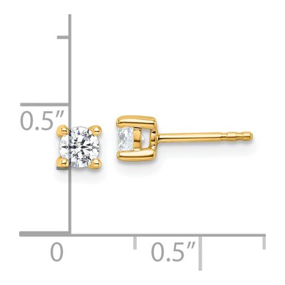 10K Yellow Gold 1/2 ct tw 3.9mm Round Diamond Stud Earrings – view 6