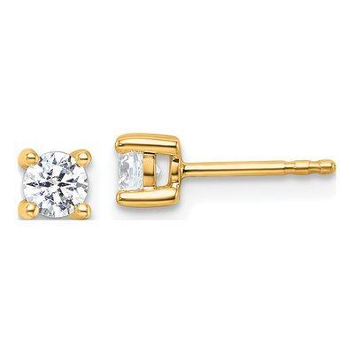 10K Yellow Gold 1/2 ct tw 3.9mm Round Diamond Stud Earrings