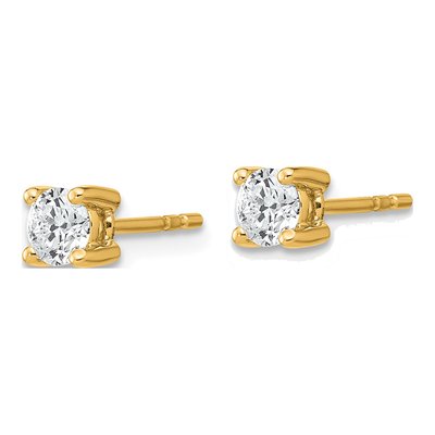 14K Yellow Gold 1/2 ct tw 4mm Round Lab-Grown Diamond Stud Earrings – view 4