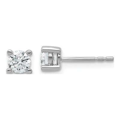 14K White Gold 5/8 ct tw 4.4mm Round Lab-Grown Diamond Stud Earrings