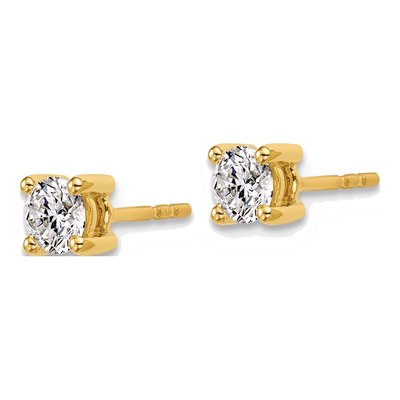 14K Yellow Gold 5/8 ct tw 4.4mm Round Lab-Grown Diamond Stud Earrings – view 3