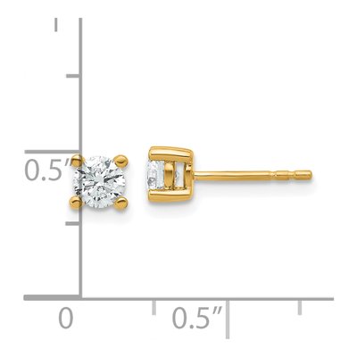 14K Yellow Gold 5/8 ct tw 4.4mm Round Lab-Grown Diamond Stud Earrings – view 6