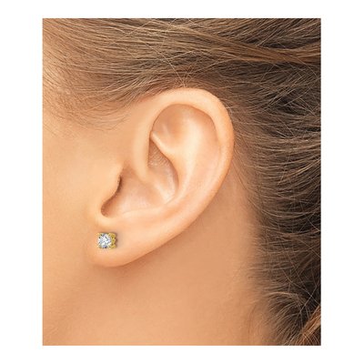 14K Yellow Gold 5/8 ct tw 4.4mm Round Lab-Grown Diamond Stud Earrings – view 4