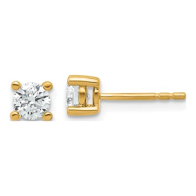 14K Yellow Gold 5/8 ct tw 4.4mm Round Lab-Grown Diamond Stud Earrings