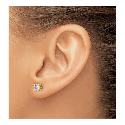14K Yellow Gold 3/4 ct tw 4.5mm Round Lab-Grown Diamond Stud Earrings – view 4