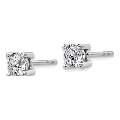 14K White Gold 3/4 ct tw 4.5mm Round Lab-Grown Diamond Stud Earrings – view 3