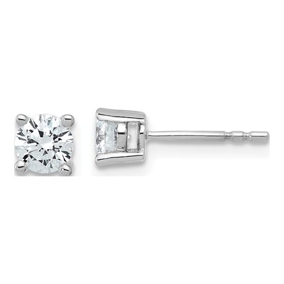 14K White Gold 3/4 ct tw 4.5mm Round Lab-Grown Diamond Stud Earrings