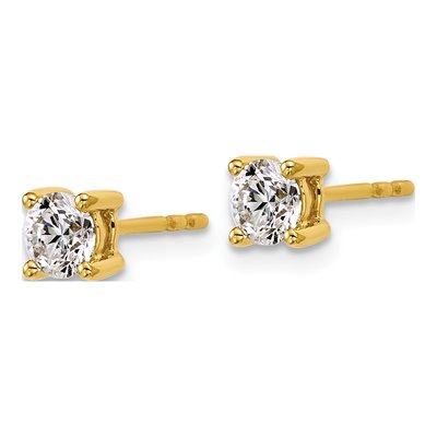 14K Yellow Gold 3/4 ct tw 4.5mm Round Lab-Grown Diamond Stud Earrings – view 3